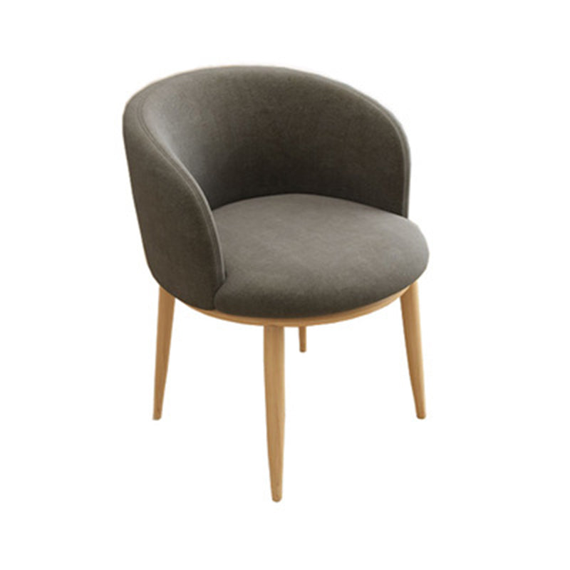 Nordic Curved Flannel Wood Vanity Stool — Rose Red