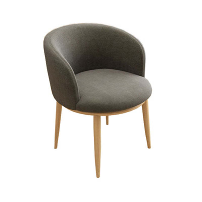 Nordic Curved Flannel Wood Vanity Stool — Rose Red