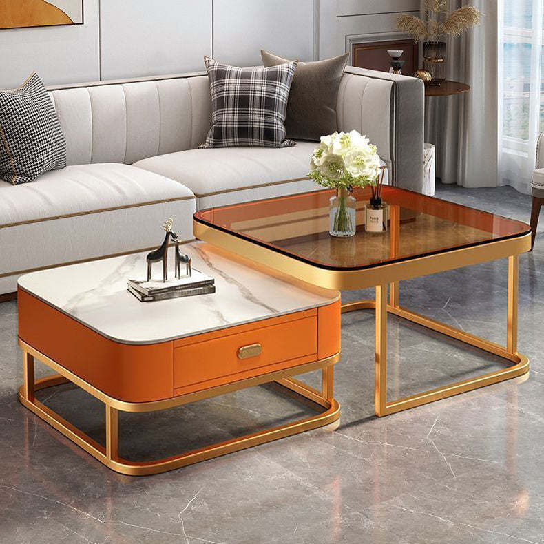 Luxury Square Glass Nesting Coffee Table