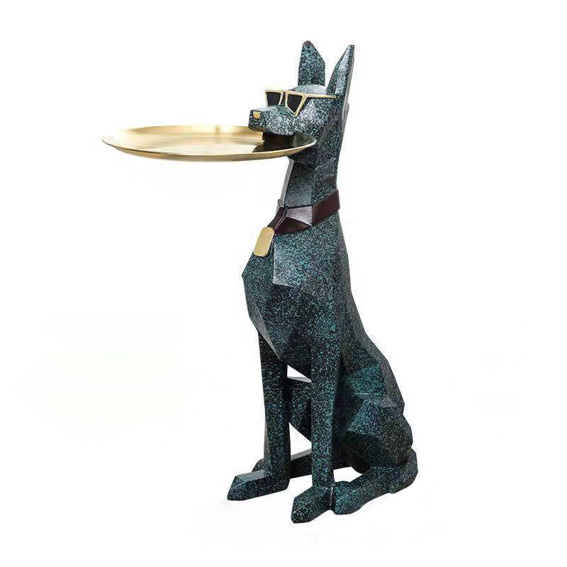 Modern Art Deco Dog Resin Tray Side Table