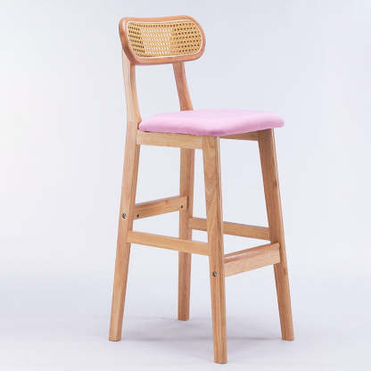 Minimalist PU Leather Open-Back Counter Stool