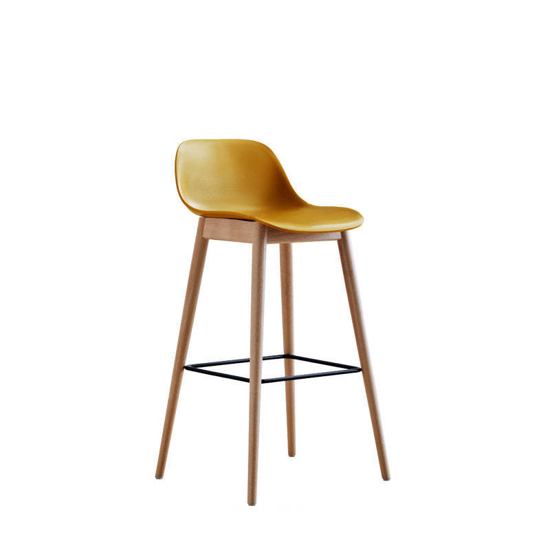 Nordic Wood Metal Bar Stool