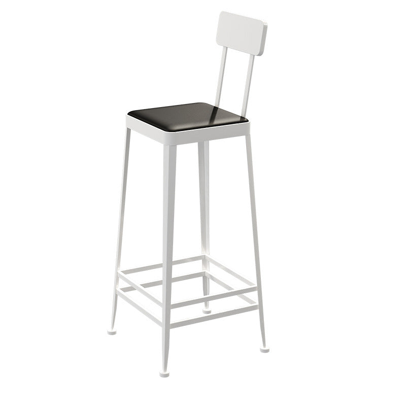 Minimalist Leather Iron Bar Stool