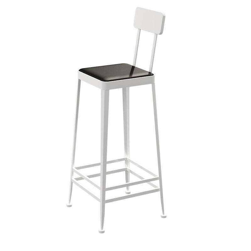 Minimalist Leather Iron Bar Stool