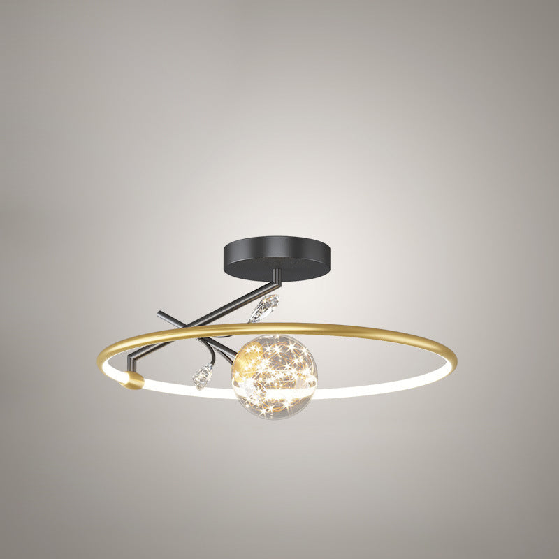 Modern Art Deco Iron Ring Star LED Pendant