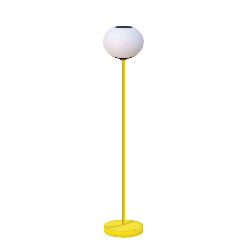 Solar Wrought Iron Oval LED Outdoor Floor Lamp