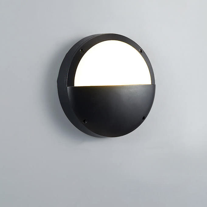 Round Outdoor Waterproof Aluminum Acrylic LED Flush Light — C / Warm Light (3000K) / 110V-120V For US/CA
