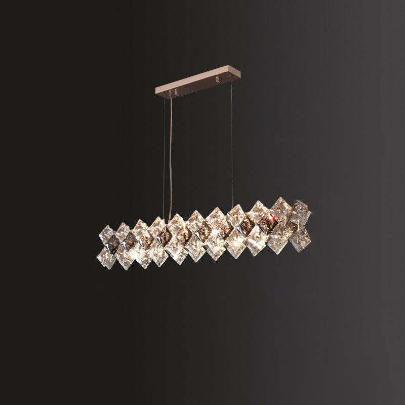 Crystal Diamond Circle Plated Chandelier