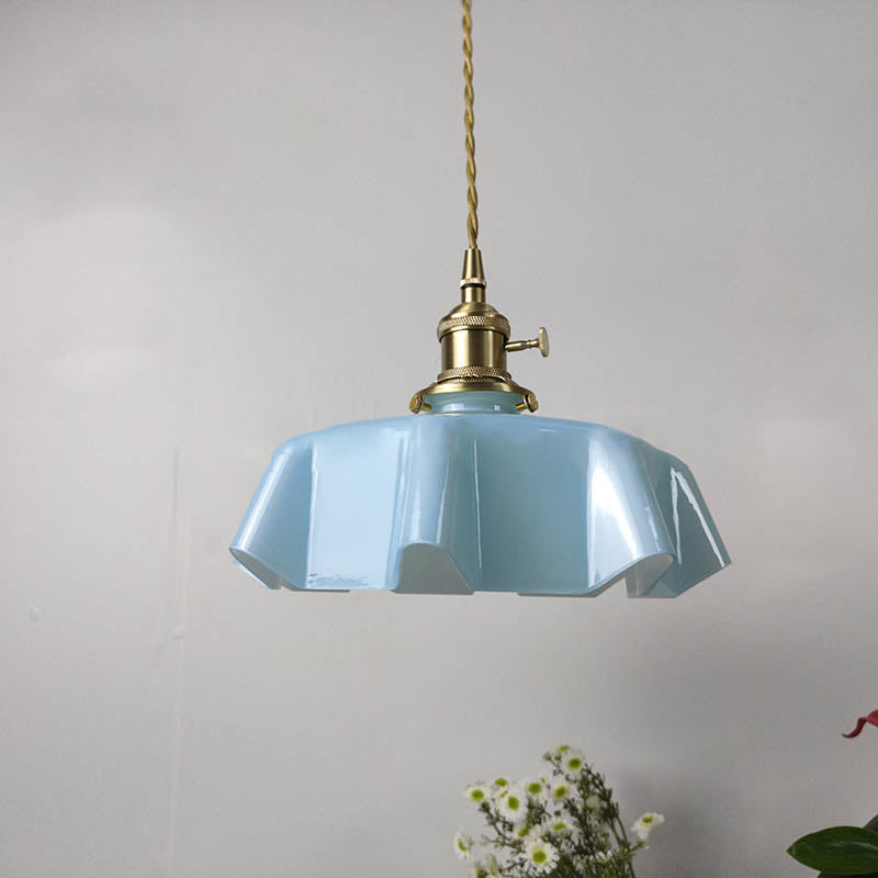 Japanese Cream Petal Glass Pendant Light