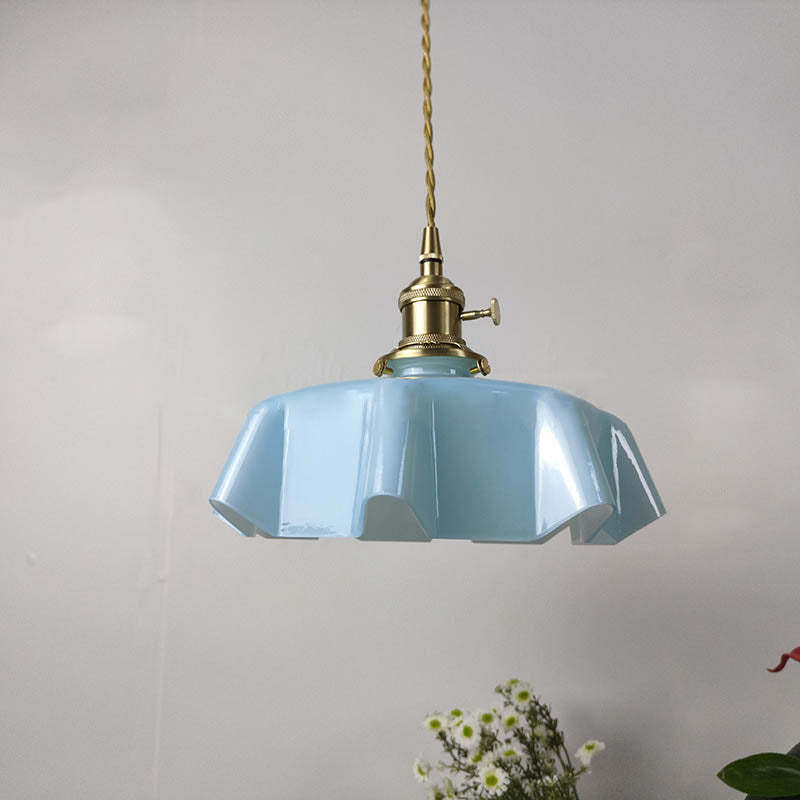 Japanese Cream Petal Glass Pendant Light