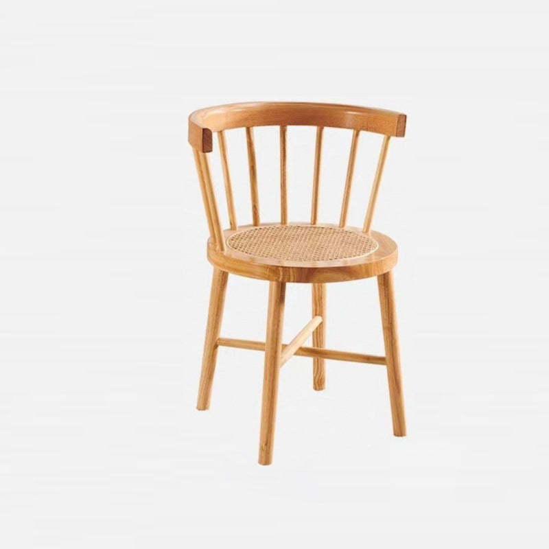 Nordic Rubberwood Rattan Dining Chair
