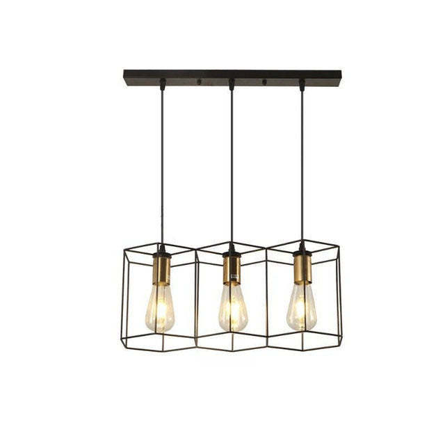 Industrial Vintage Geometric Iron Island Chandelier