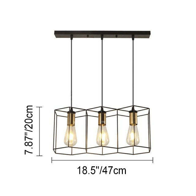 Industrial Vintage Geometric Iron Island Chandelier
