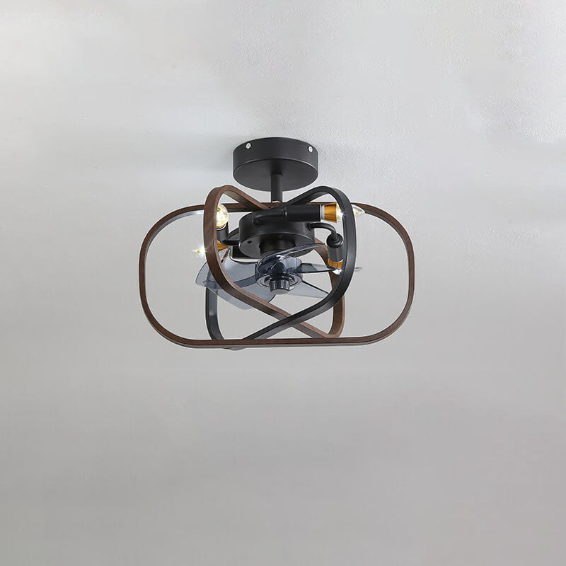 Industrial Minimalist Mount Ceiling Fan Light