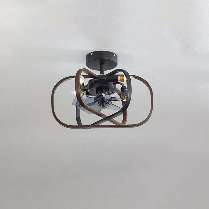 Industrial Minimalist Mount Ceiling Fan Light