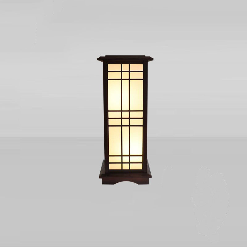 Chinese Rectangular Parchment Wood Floor Lamp