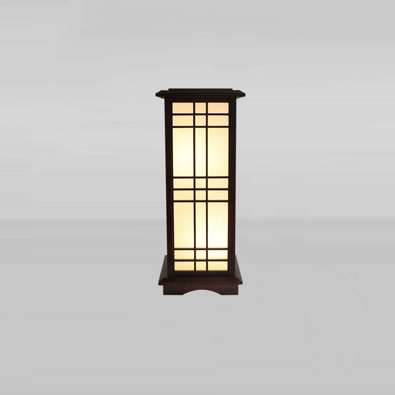 Chinese Rectangular Parchment Wood Floor Lamp