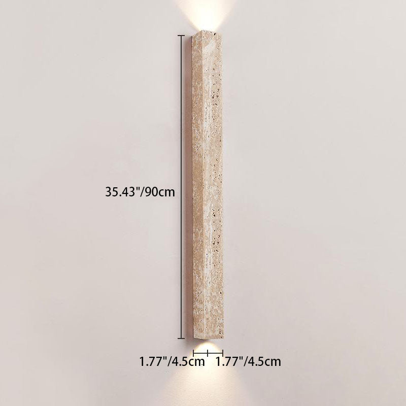 Japanese Long Strip Yellow Travertine Sconce
