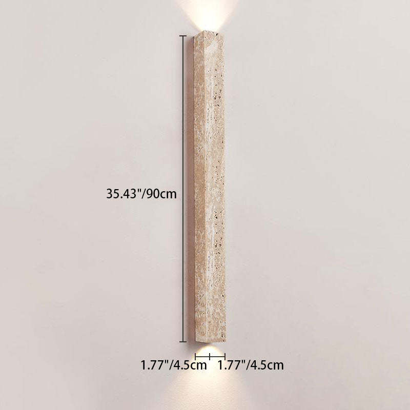 Japanese Long Strip Yellow Travertine Sconce