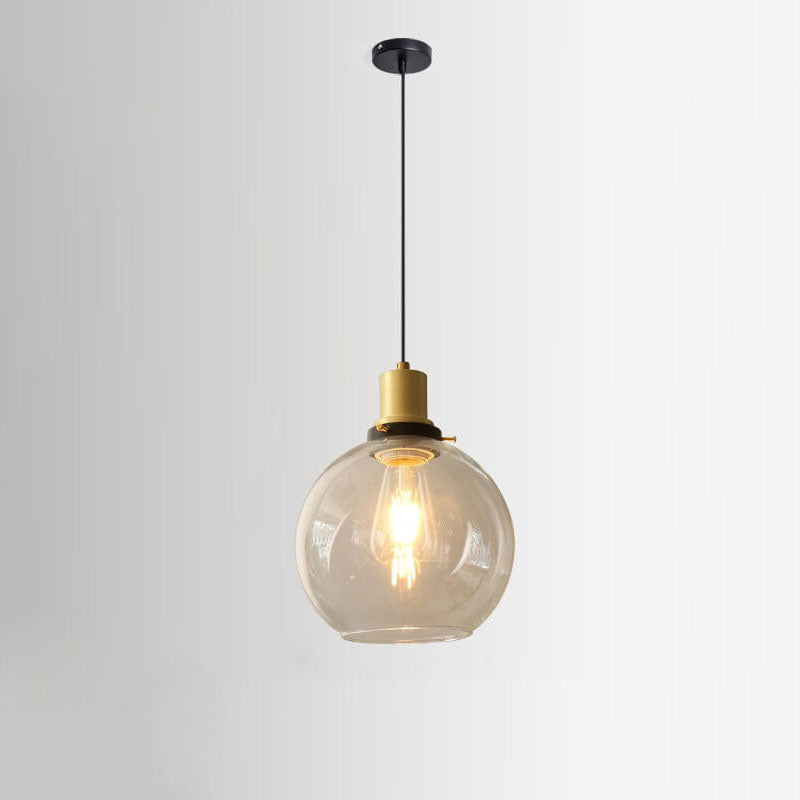 Vintage Semi-Circular Cone Cup Iron Glass Pendant Light