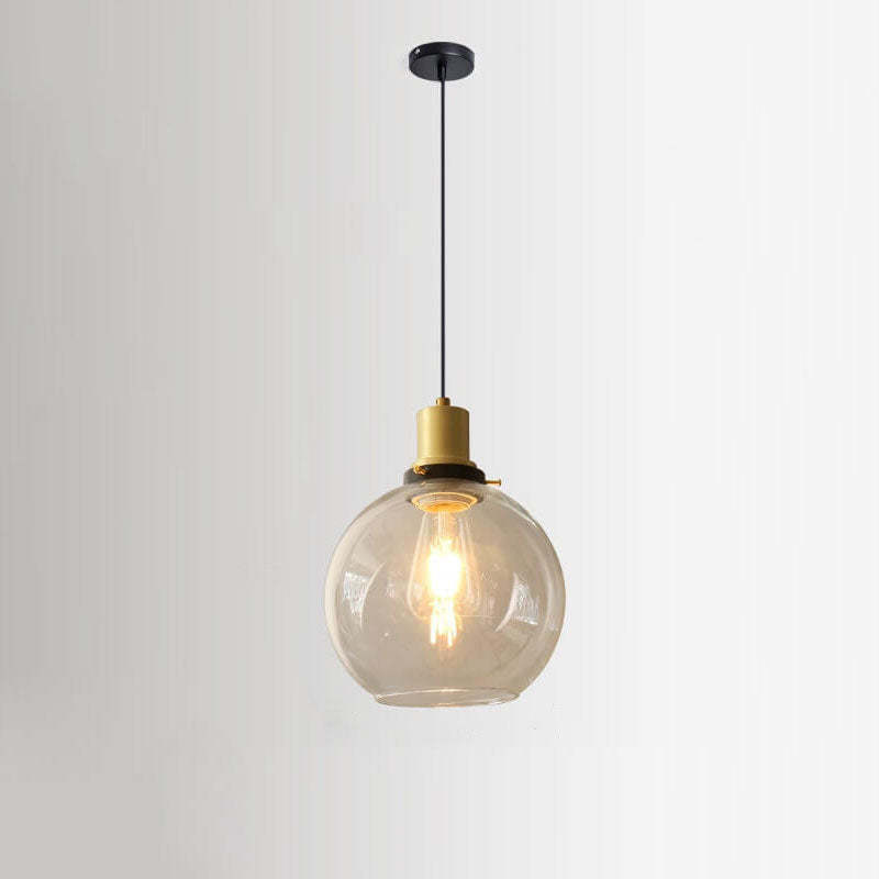 Vintage Semi-Circular Cone Cup Iron Glass Pendant Light