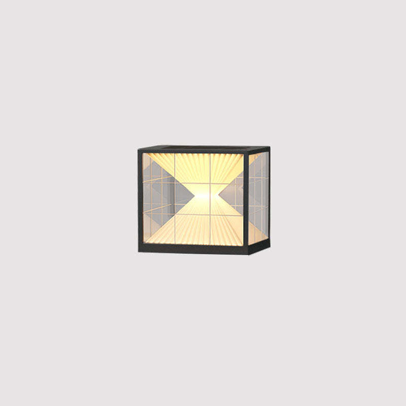 Modern Creative Hourglass Rectangular Acrylic Stainless Steel Outdoor Waterproof Door Post Light