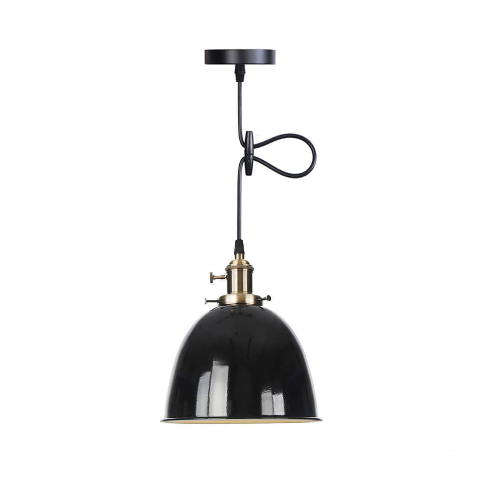 Industrial Iron Multicolor Bowl Pendant Light — B / Red / 110V-120V For US/CA