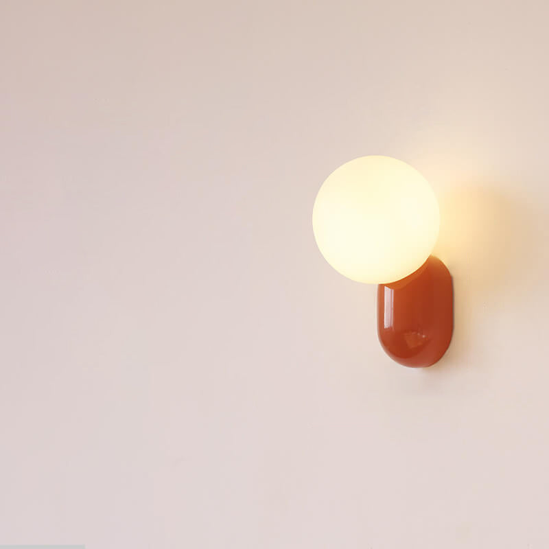 Macaron Cream Resin Glass Ball Sconce