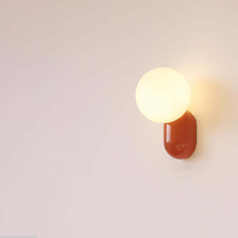 Macaron Cream Resin Glass Ball Sconce