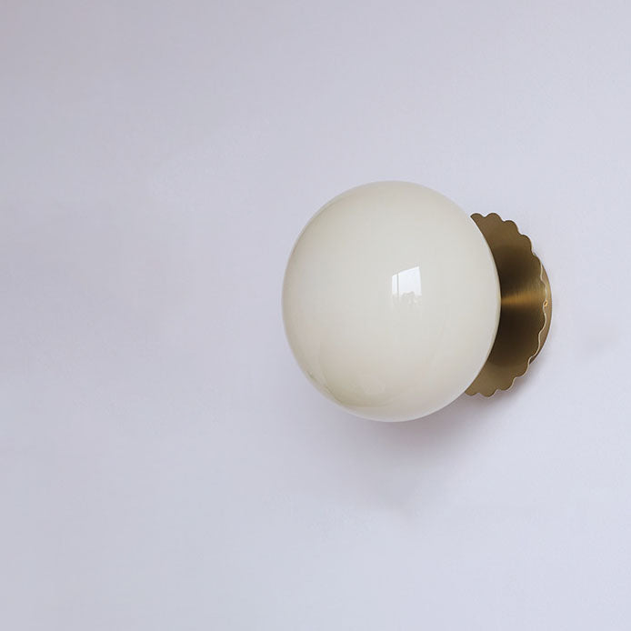Modern Vintage Iron Glass Round Wall Sconce