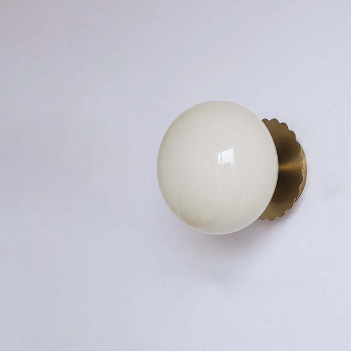 Modern Vintage Iron Glass Round Wall Sconce