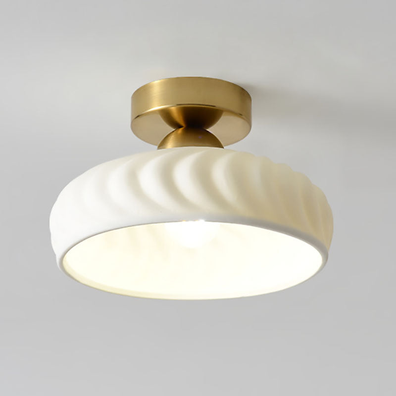 Modern Ceramic Disc Semi-Flush Ceiling Light — C / Black / 220V-240V For UK/AU