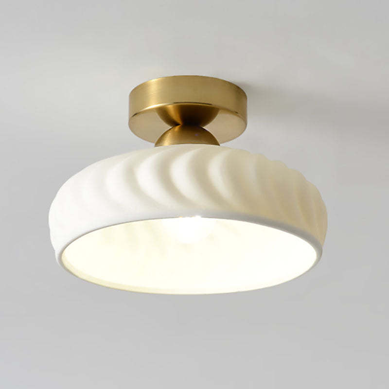Modern Ceramic Disc Semi-Flush Ceiling Light — C / Black / 220V-240V For UK/AU