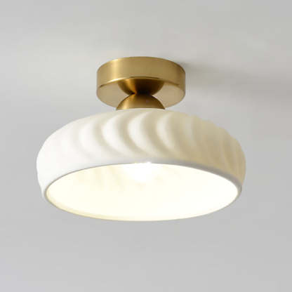 Modern Ceramic Disc Semi-Flush Ceiling Light — C / Black / 220V-240V For UK/AU