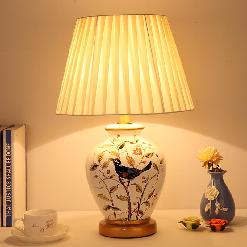 Modern Warm Ceramic Cylindrical Table Lamp