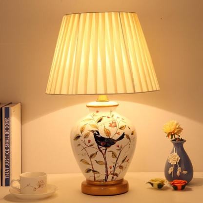 Modern Warm Ceramic Cylindrical Table Lamp