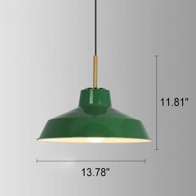 Industrial Vintage Green Iron Dome Cone Pendant
