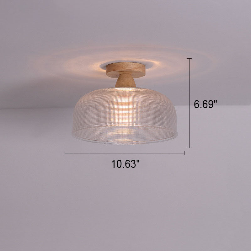 Japanese Minimalist Log Glass Ceiling Light