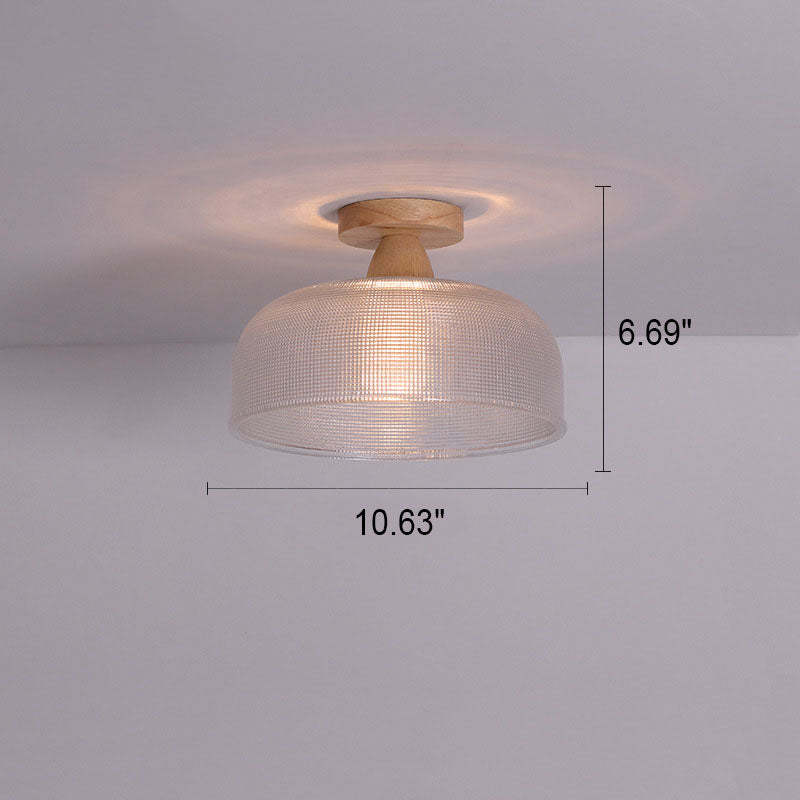 Japanese Minimalist Log Glass Ceiling Light
