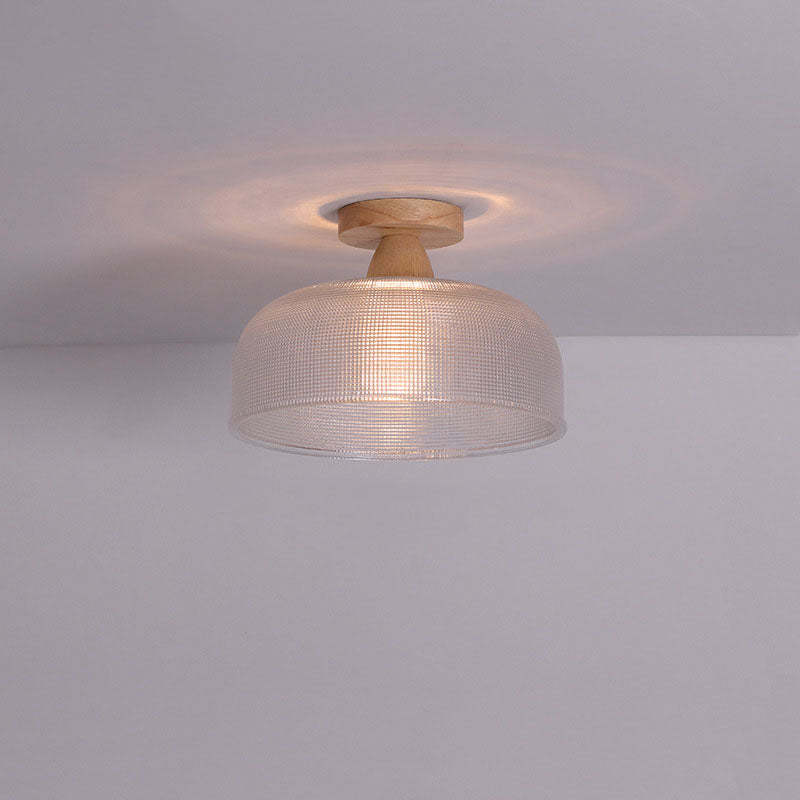 Japanese Minimalist Log Glass Ceiling Light