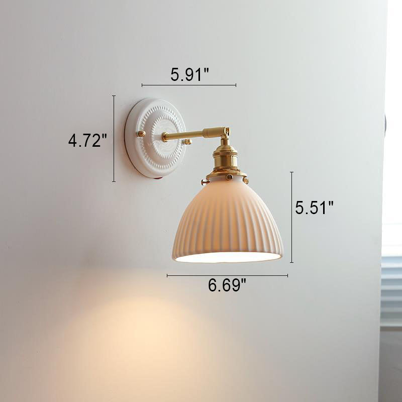 Vintage Japanese Ceramic Brass Sconce — K / 110V-120V For US/CA