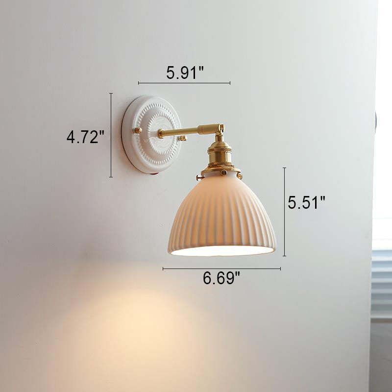 Vintage Japanese Ceramic Brass Sconce — K / 110V-120V For US/CA