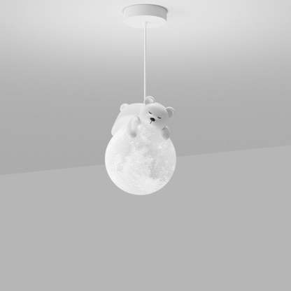 Contemporary Resin Rabbit Moon Kids Pendant Light