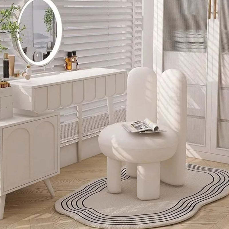 Nordic Velvet Rabbit-Ear Vanity Stool