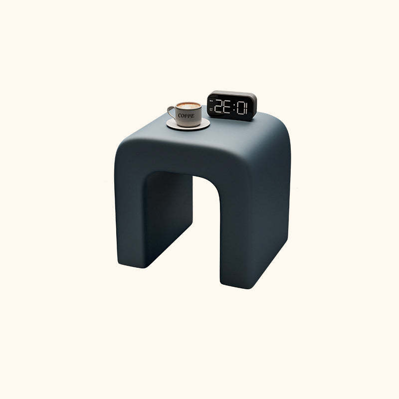 Minimalist Arched PU Leather Wood Vanity Stool