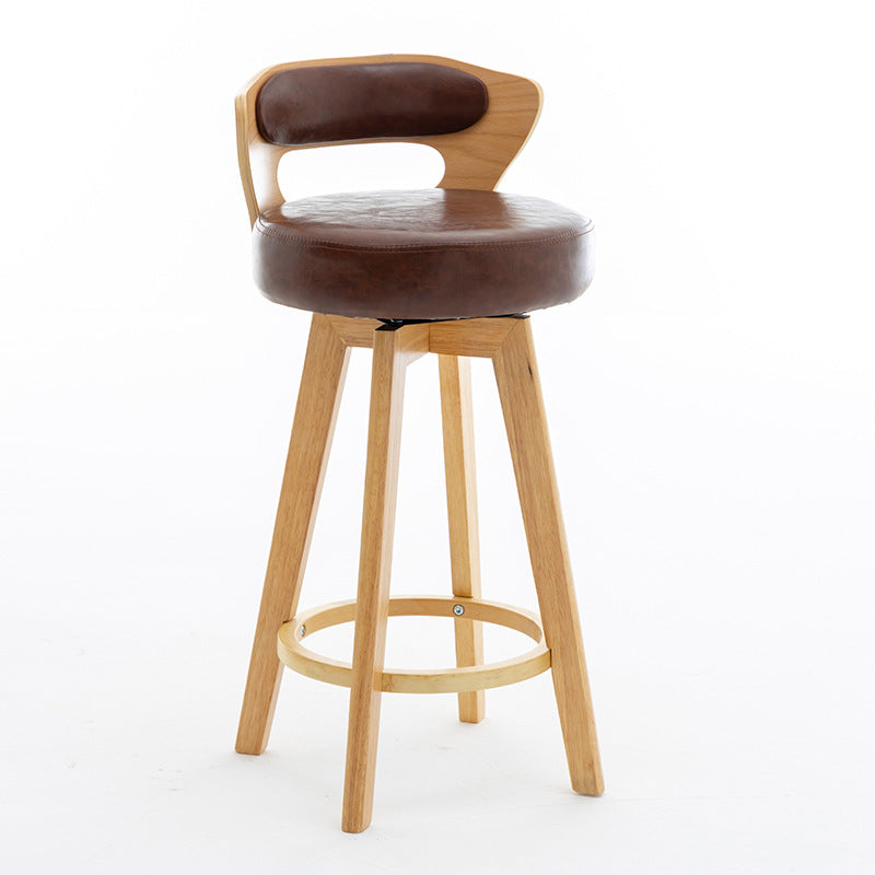 Contemporary Round PU Leather Bar Stool