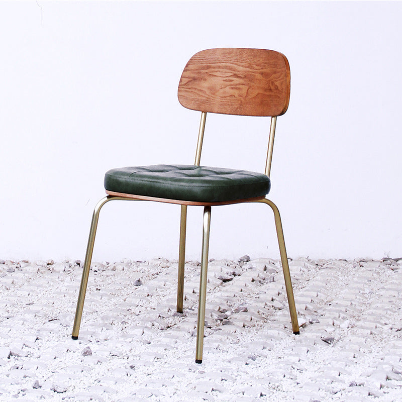 Minimalist Metal Leather Dining Chair