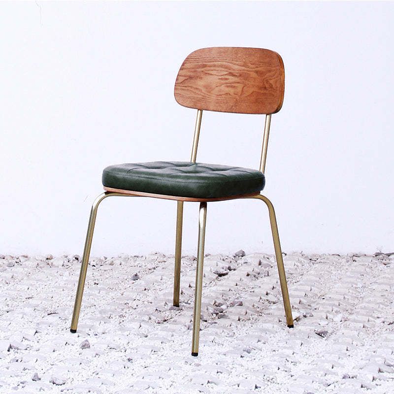 Minimalist Metal Leather Dining Chair