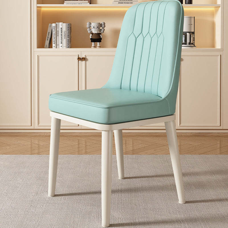 Contemporary Square PU Leather Upholstered Dining Chair