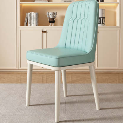 Contemporary Square PU Leather Upholstered Dining Chair